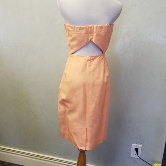 NWT J.Crew Tube top open back PEACH dress women's size 4  (U23) - Picture 5 of 8